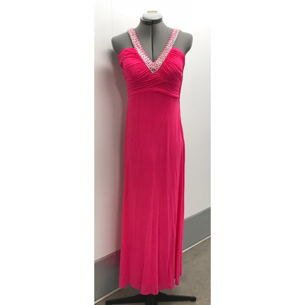 New Windsor bright pink and silver long dress